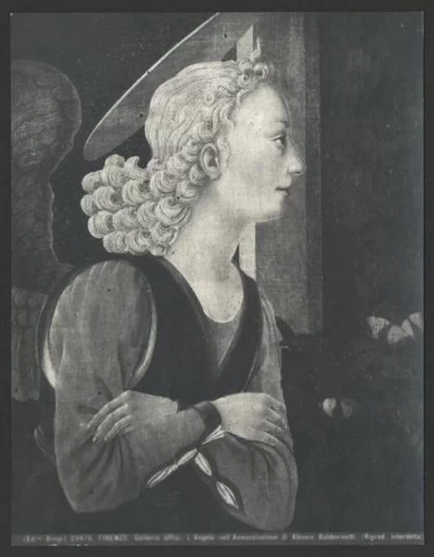 Annunciazione (particolare dell'Arcangelo Gabriele) - Firenze, Galleria degli Uffizi